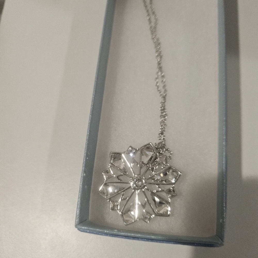 Touchstone Crystal Silver Snowflake Necklace - image 2